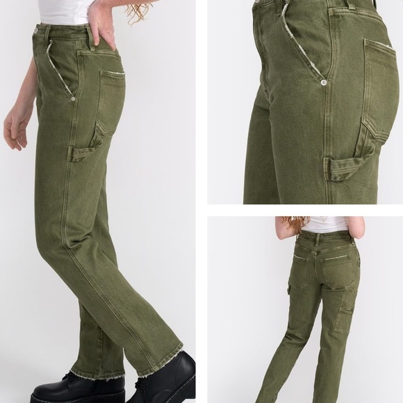Seven7 Pants - Seven7  7.7  Olive Green Carpenter Mid-Rise Jeans size 29